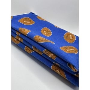 Princess Fabrics Sports Cotton Fabric Blue with Footballs, 1.8yds x 44”